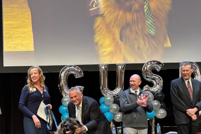Volunteer Jean & Therapy Dog Angus Receive Outstanding Volunteer Award